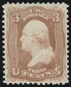 Sale 1026, Lot 1208, 1861-66 Issue (Scott 56-76), 3c Rose (65) Sale 1026, Lot 1208, 1861-66 Issue (Scott 56-76)