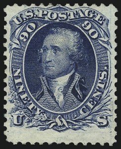 Sale 1026, Lot 1218, 1861-66 Issue (Scott 56-76), 90c Blue (72) Sale 1026, Lot 1218, 1861-66 Issue (Scott 56-76)