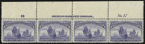 Sale 1026, Lot 1309, 1893 Columbian Issue (Scott 230-245)