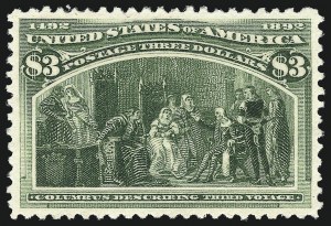 Sale 1026, Lot 1323, 1893 Columbian Issue (Scott 230-245), $3.00 Columbian (243) Sale 1026, Lot 1323, 1893 Columbian Issue (Scott 230-245)