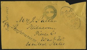 Sale 1026, Lot 1770, Railroad, Express and Ocean Mail Covers