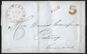 Sale 1026, Lot 1777, Postmasters Provisionals thru 1847 Issue on Cover