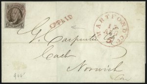 Sale 1026, Lot 1782, Postmasters Provisionals thru 1847 Issue on Cover