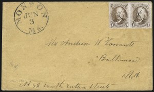 Sale 1026, Lot 1789, Postmasters Provisionals thru 1847 Issue on Cover