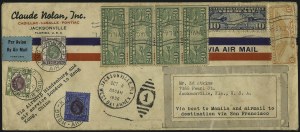 Sale 1026, Lot 1898, Air Post and Pioneer Flights thru Back-of-Book on Cover