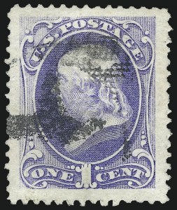 Sale Number 1027, Lot Number 43, 1870-71 National Bank Note Co. I Grills (Scott 134A-141A)