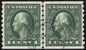 Sale 1028, Lot 378, 1912-14 Perf 12 Double-Line Watermark Issue-New Designs (Scott 405-422)