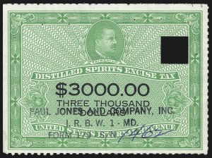 Sale 1031, Lot 1233, Consular Service Fee, Customs Fee, Distilled Spirits, Firearms