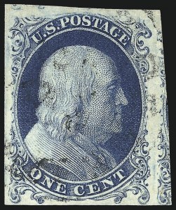 Sale 1032, Lot 3013, 1c 1851-56 Issue (Scott 5A-9)