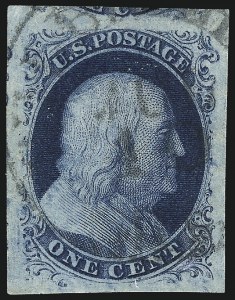 Sale 1032, Lot 3020, 1c 1851-56 Issue (Scott 5A-9)