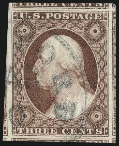 Sale 1032, Lot 3034, 3c 1851-56 Issue (Scott 10-11A)