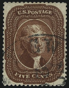 Sale Number 1032, Lot Number 3080, 5c-90c 1857-60 Issue (Scott 27-39)