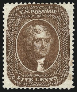 Sale Number 1032, Lot Number 3082, 5c-90c 1857-60 Issue (Scott 27-39)