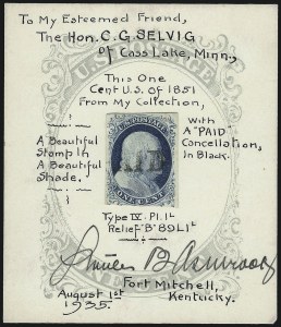 Sale 1034, Lot 18, 1c 1851-56 Issue (Scott 5-9)