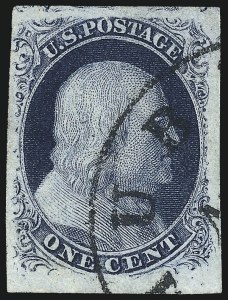 Sale 1034, Lot 23, 1c 1851-56 Issue (Scott 5-9)