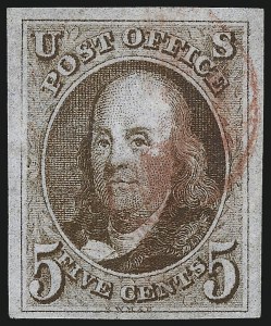 Sale Number 1037, Lot Number 1349, 5c 1847 Issue and 1875 Reproduction of 1847 Issue (Scott 1-4)