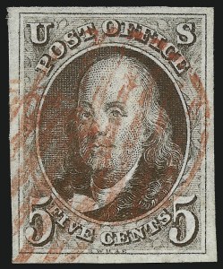 Sale Number 1037, Lot Number 1350, 5c 1847 Issue and 1875 Reproduction of 1847 Issue (Scott 1-4)