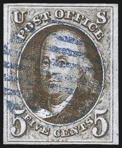 Sale 1037, Lot 1357, 5c 1847 Issue and 1875 Reproduction of 1847 Issue (Scott 1-4)