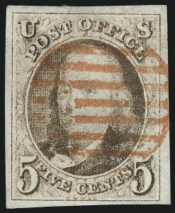 Sale Number 1037, Lot Number 1358, 5c 1847 Issue and 1875 Reproduction of 1847 Issue (Scott 1-4)