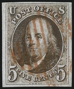 Sale 1037, Lot 1364, 5c 1847 Issue and 1875 Reproduction of 1847 Issue (Scott 1-4)