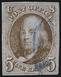 Sale 1037, Lot 1371, 5c 1847 Issue and 1875 Reproduction of 1847 Issue (Scott 1-4)