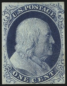 Sale 1037, Lot 1411, 1c 1851-56 Issue (Scott 5-9)