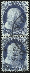 Sale 1037, Lot 1456, 1c 1857-60 Issue (Scott 18-24)