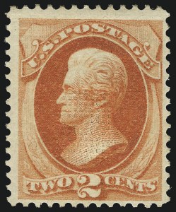 Sale 1037, Lot 1745, 1875-88 Bank Note Issues incl. Special Printings (Scott 174-218), 2c Vermilion, With Grill (178c) Sale 1037, Lot 1745, 1875-88 Bank Note Issues incl. Special Printings (Scott 174-218)
