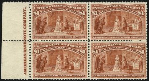 Sale 1037, Lot 1840, 1893 Columbian Issue, 50c thru $5.00 (Scott 240-245)