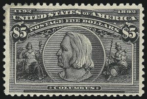Sale 1037, Lot 1859, 1893 Columbian Issue, 50c thru $5.00 (Scott 240-245)