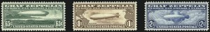 Sale 1037, Lot 2198, Air Post, Graf Zeppelin Issues (Scott C13-C15, C18)