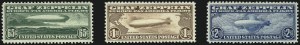 Sale 1037, Lot 2199, Air Post, Graf Zeppelin Issues (Scott C13-C15, C18)