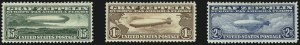 Sale 1037, Lot 2204, Air Post, Graf Zeppelin Issues (Scott C13-C15, C18)