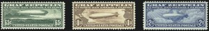 Sale 1037, Lot 2205, Air Post, Graf Zeppelin Issues (Scott C13-C15, C18)