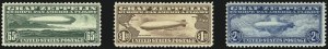 Sale 1037, Lot 2206, Air Post, Graf Zeppelin Issues (Scott C13-C15, C18)
