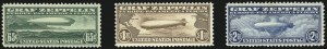 Sale 1037, Lot 2207, Air Post, Graf Zeppelin Issues (Scott C13-C15, C18)