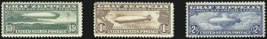 Sale 1037, Lot 2209, Air Post, Graf Zeppelin Issues (Scott C13-C15, C18)