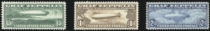 Sale 1037, Lot 2211, Air Post, Graf Zeppelin Issues (Scott C13-C15, C18)