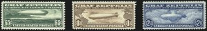 Sale 1037, Lot 2212, Air Post, Graf Zeppelin Issues (Scott C13-C15, C18)