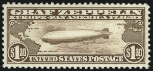 Sale 1037, Lot 2221, Air Post, Graf Zeppelin Issues (Scott C13-C15, C18)