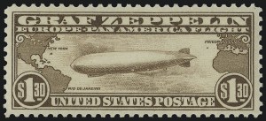 Sale 1037, Lot 2222, Air Post, Graf Zeppelin Issues (Scott C13-C15, C18)
