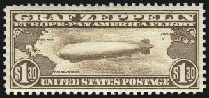 Sale 1037, Lot 2223, Air Post, Graf Zeppelin Issues (Scott C13-C15, C18)
