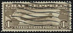 Sale 1037, Lot 2225, Air Post, Graf Zeppelin Issues (Scott C13-C15, C18)