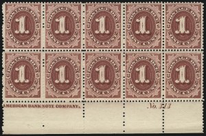 Sale 1037, Lot 2267, Postage Due Featuring Blocks and Plate Blocks (Scott J1-J28)