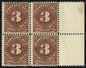 Sale 1037, Lot 2289, Postage Due Featuring Blocks and Plate Blocks (Scott J31-J75)