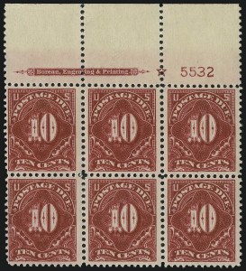 Sale 1037, Lot 2293, Postage Due Featuring Blocks and Plate Blocks (Scott J31-J75)