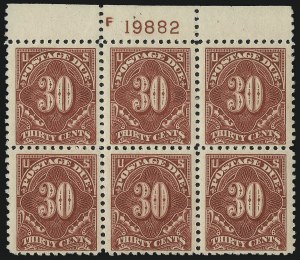 Sale 1037, Lot 2308, Postage Due Featuring Blocks and Plate Blocks (Scott J31-J75)