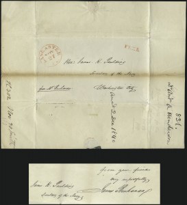 Sale 1037, Lot 2701, Autographs & Free Franks, Colonial, States, Waterway & Ship