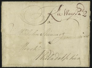 Sale 1037, Lot 2710, Autographs & Free Franks, Colonial, States, Waterway & Ship
