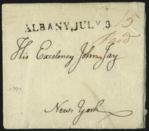 Sale 1037, Lot 2719, Autographs & Free Franks, Colonial, States, Waterway & Ship